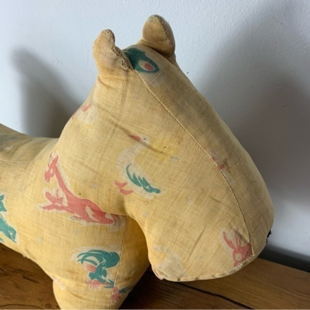 Vintage Antique Dog Shaped Pillow Worn - Picture 3 of 11